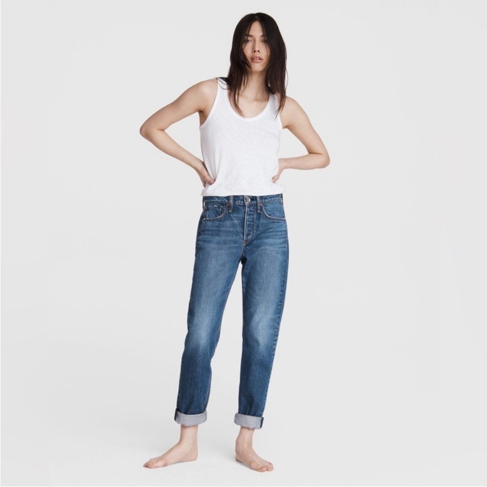 Rag & Bone Rosa Mid Rise Boyfriend Jean Clover Size 24